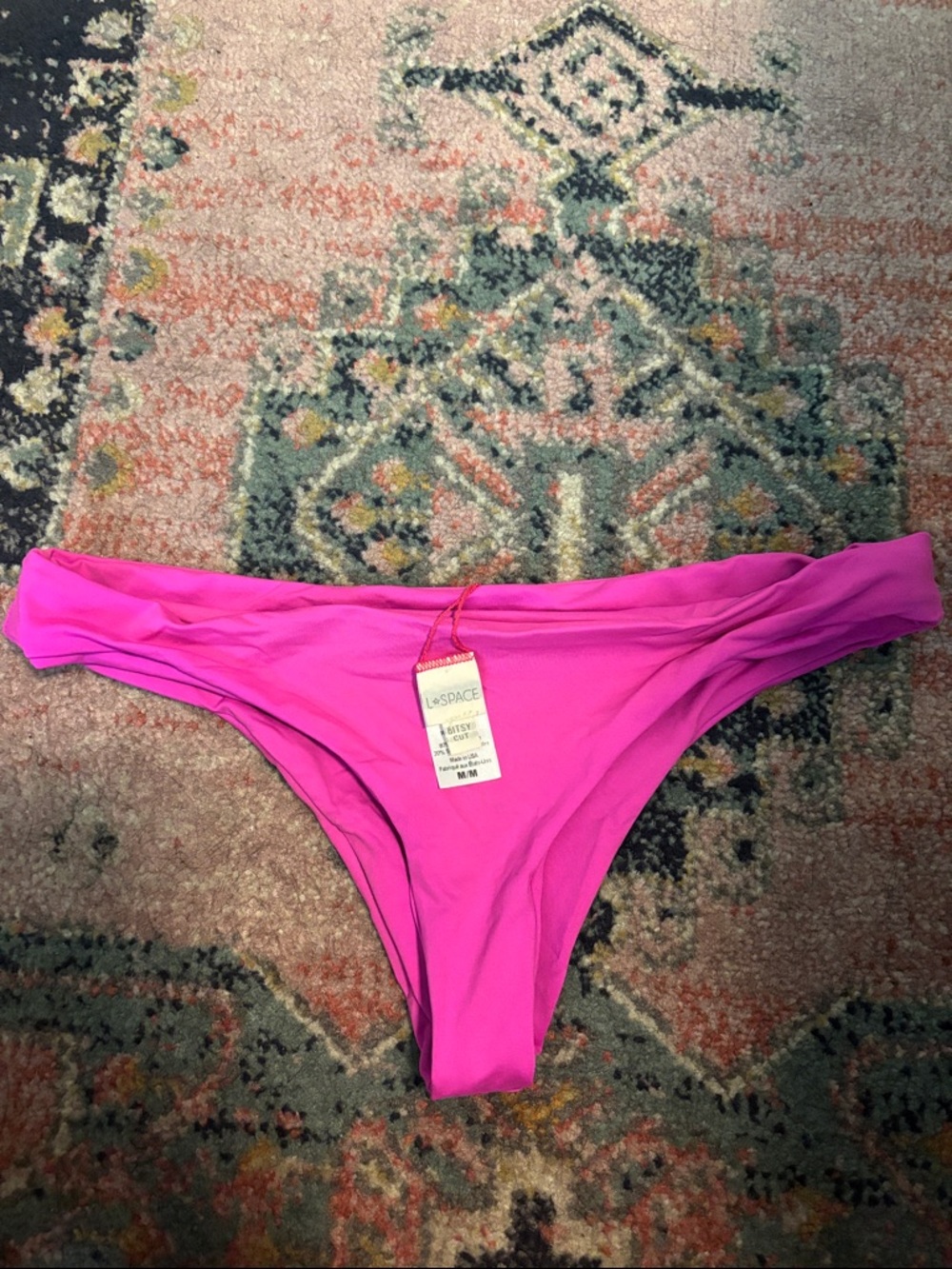 L* space Hot Pink Low-Rise Bikini Bottom